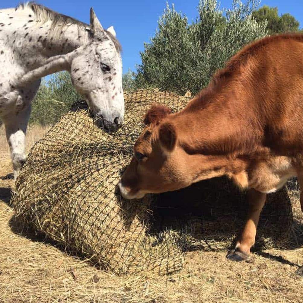 Aoneky Bale Hay Net incluye cordón cincha de 20 pies para cierre seguro.