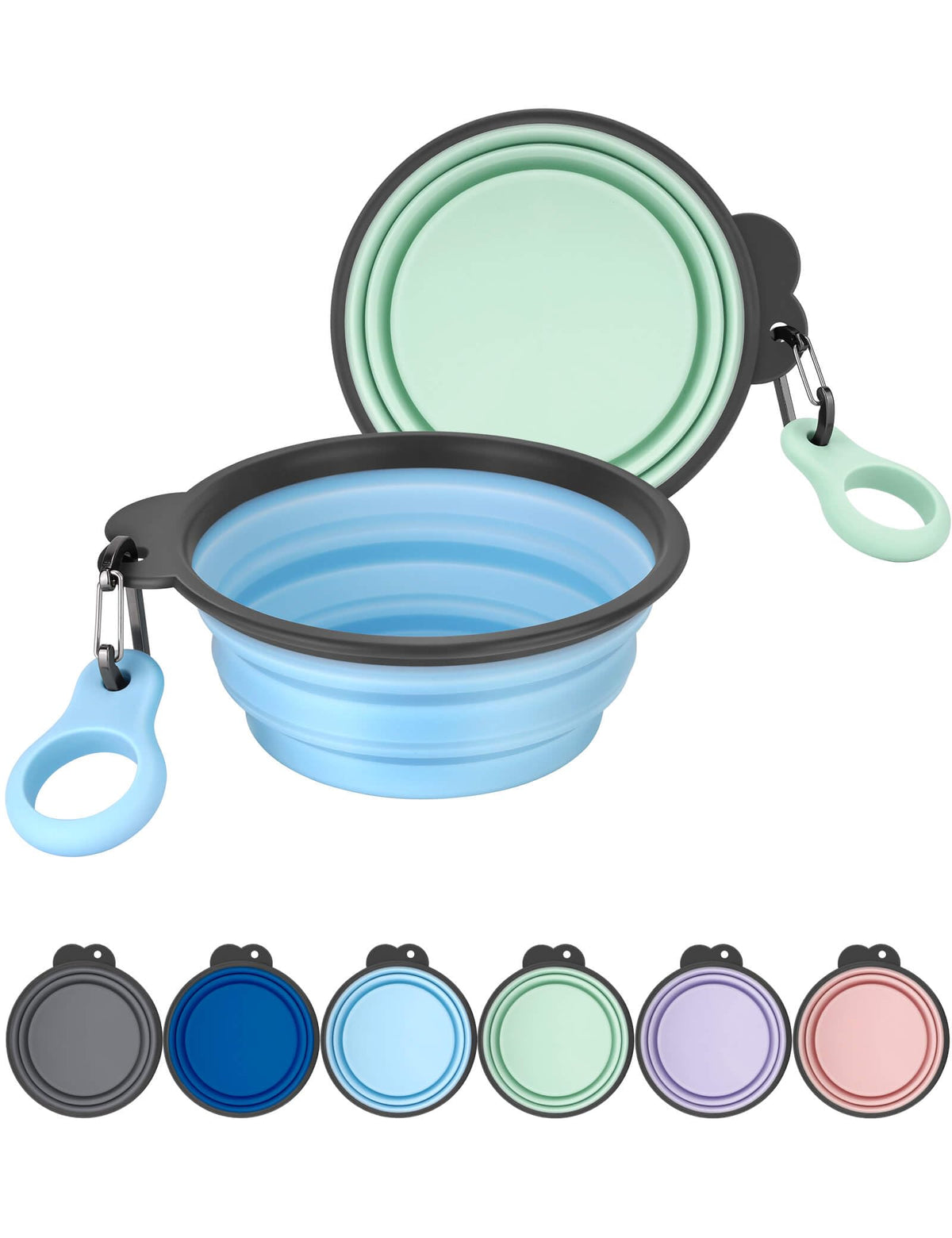 Aonkey tazón plegable para perro 15oz, práctico para paseos y excursiones.