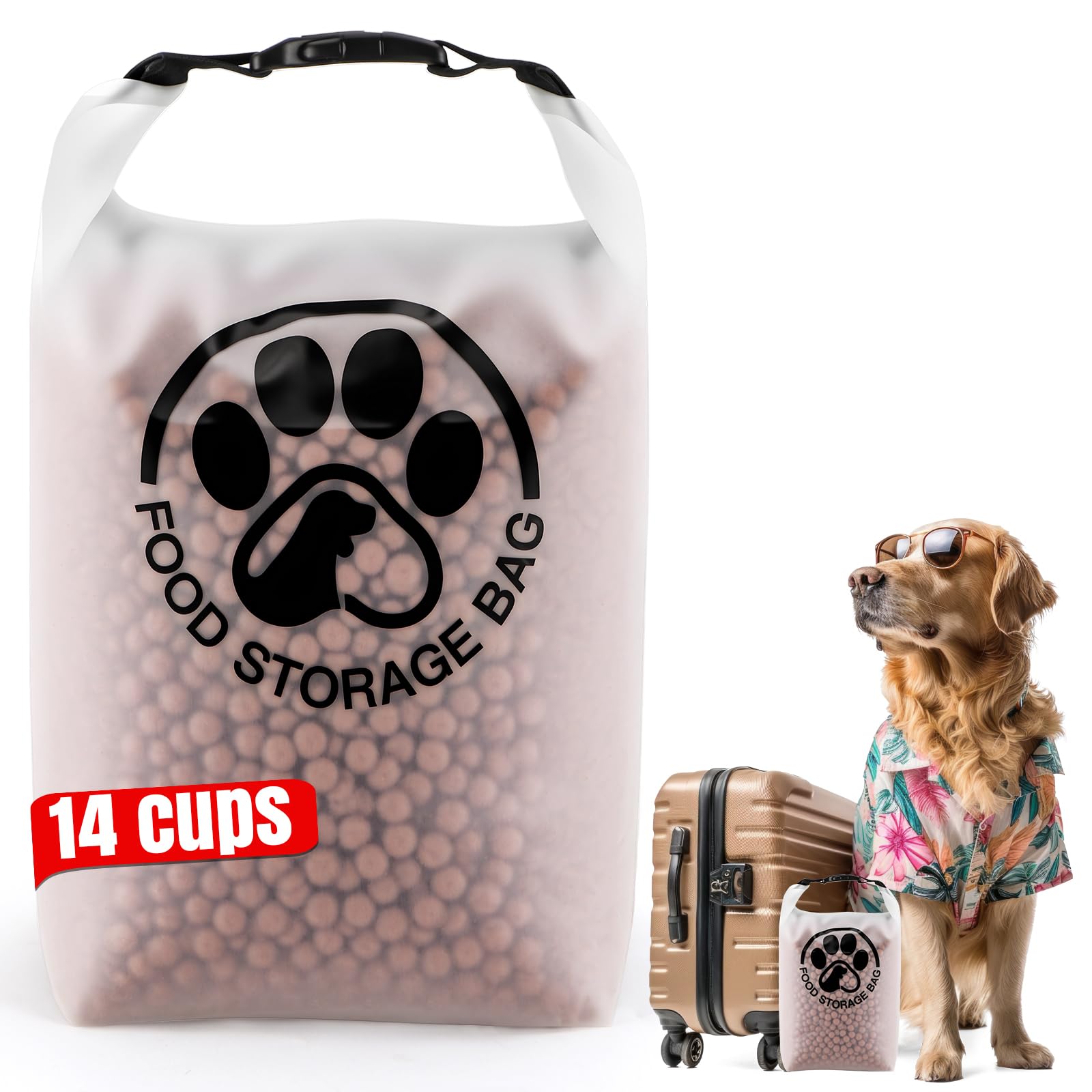 Aosnare bolsa transparente para comida de perro, permite ver el contenido fácilmente.
