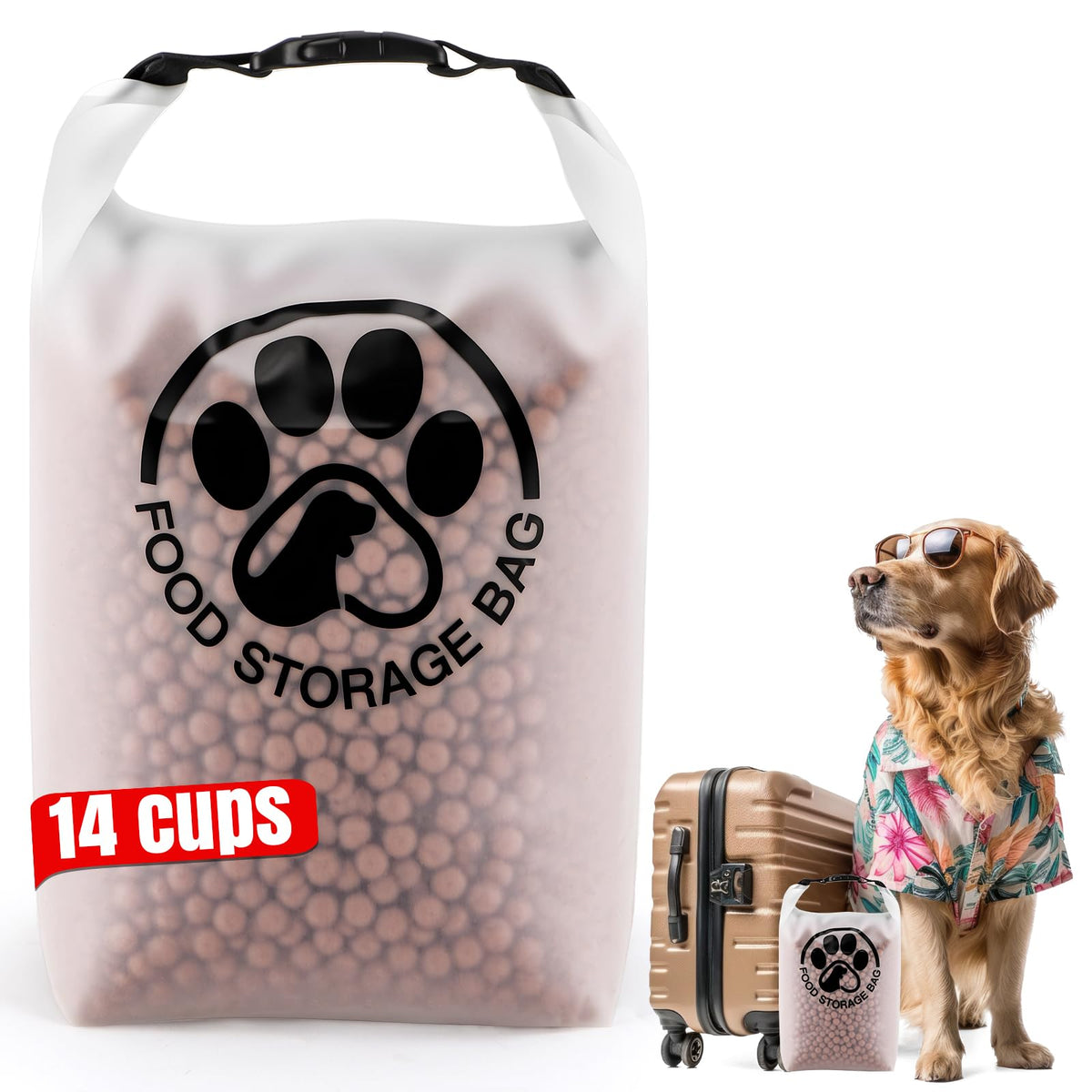 Aosnare bolsa transparente para comida de perro, permite ver el contenido fácilmente.
