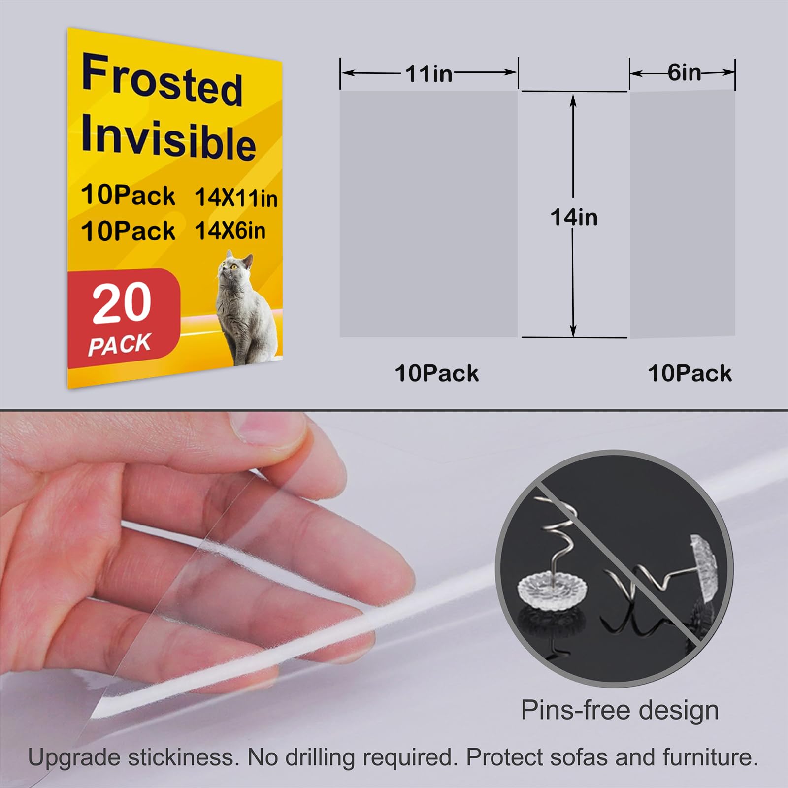 Protector transparente AOUKAR para sofá, diseño discreto
