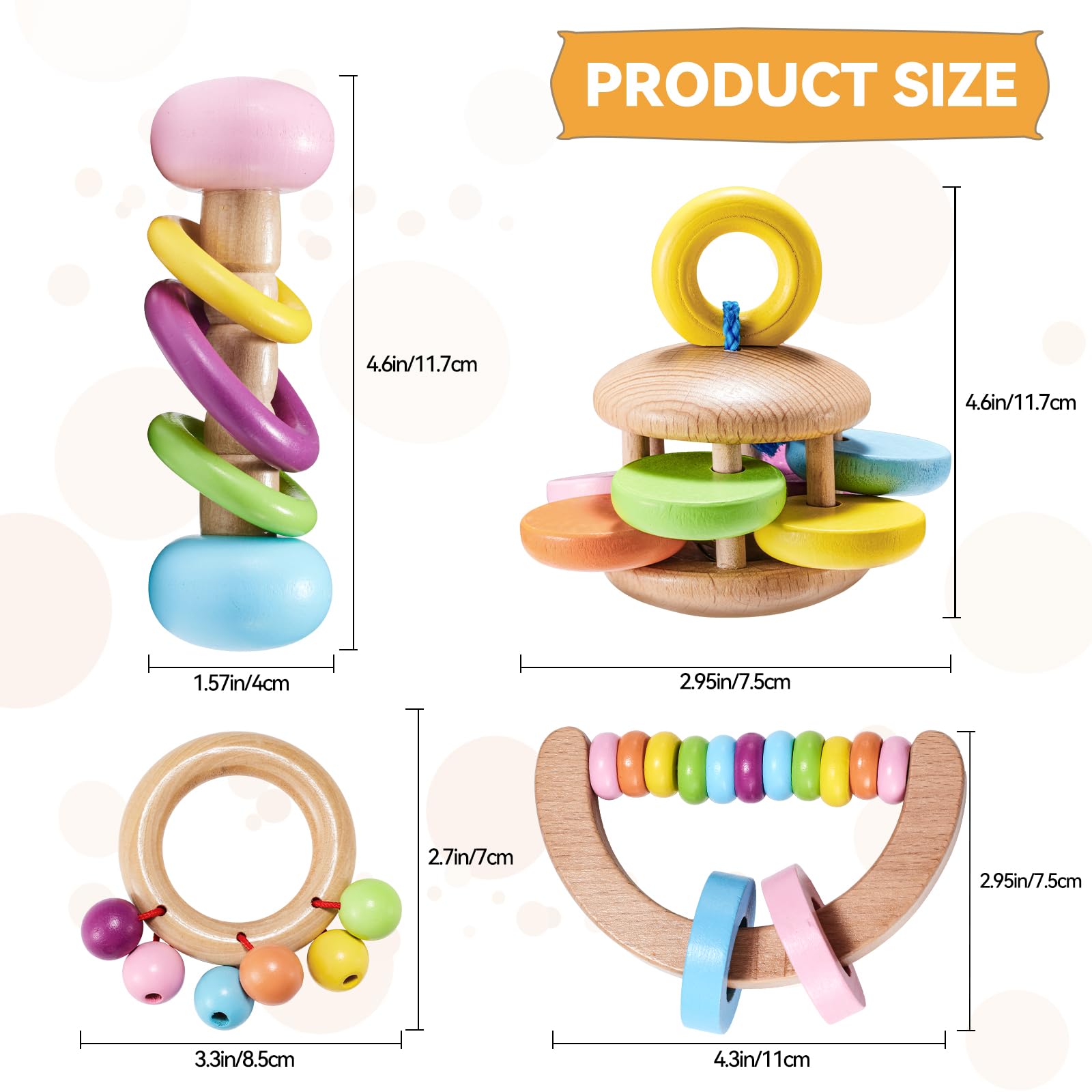 AOWPFVV Juguetes de madera para conejos: colores vibrantes que estimulan la exploración.