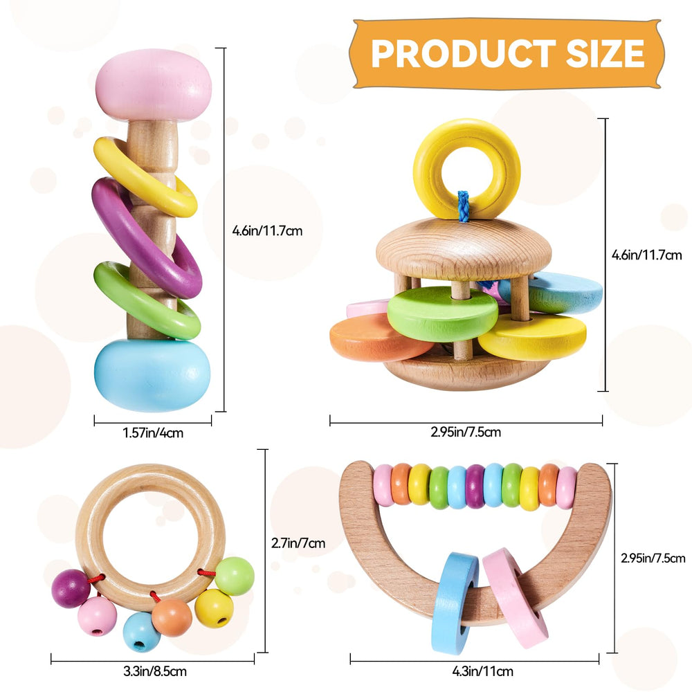 AOWPFVV Juguetes de madera para conejos: colores vibrantes que estimulan la exploración.