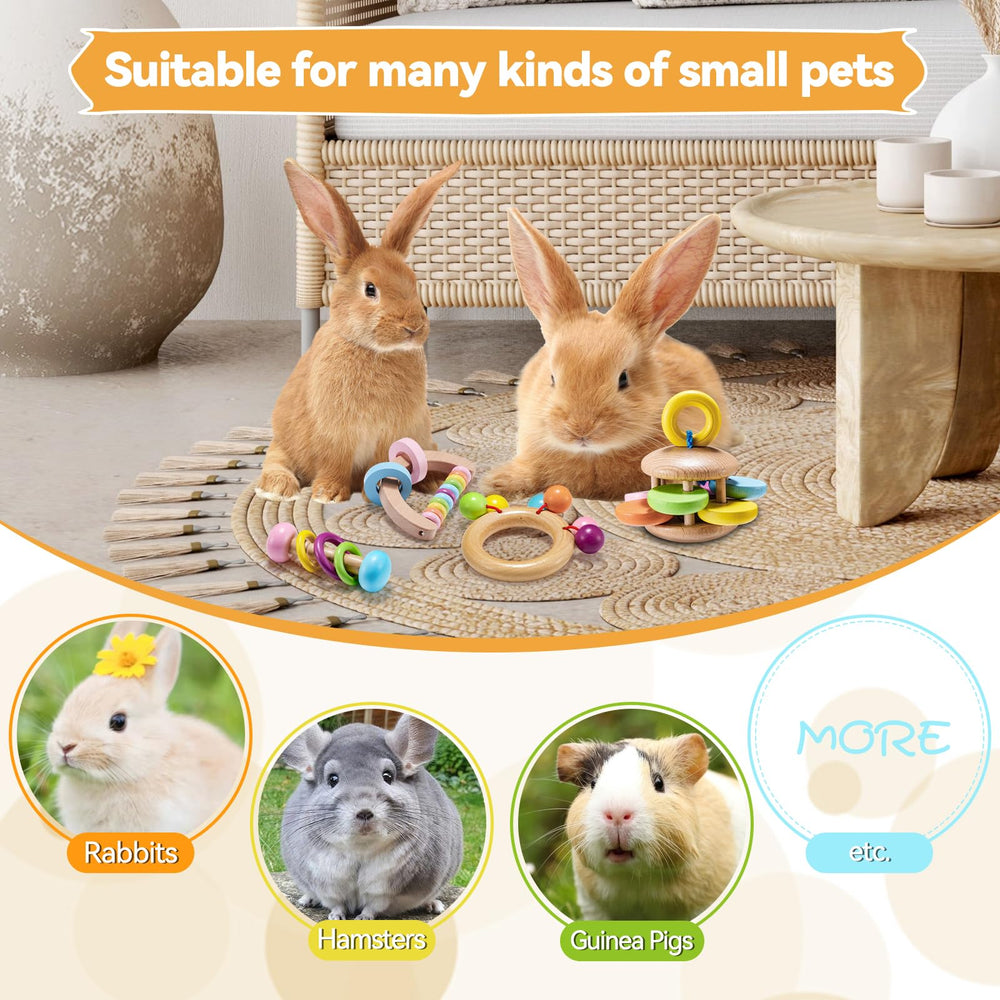 AOWPFVV Juguetes de madera para mascotas pequeñas aptos para roedores.