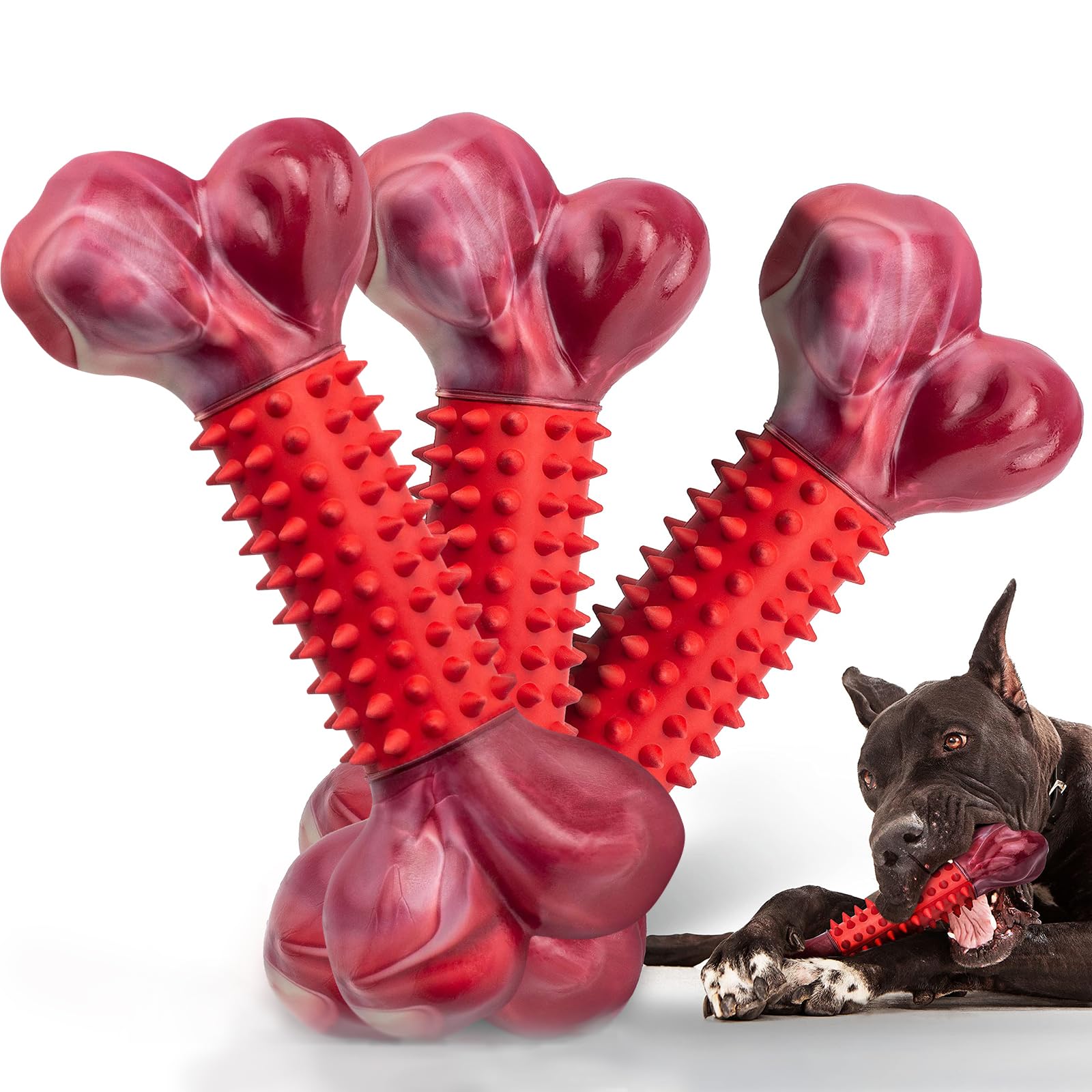 Apasiri triple-pack de huesos masticables para perros grandes, variedad para morder