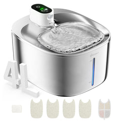 APETDOLA bebedero para gatos de acero inoxidable con capacidad 4L