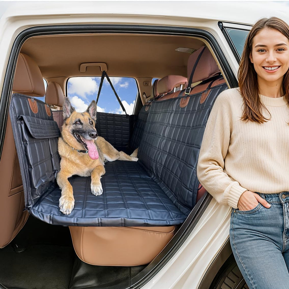 APetsPlanet extensor de asiento trasero en cuero negro para mayor comodidad en viajes