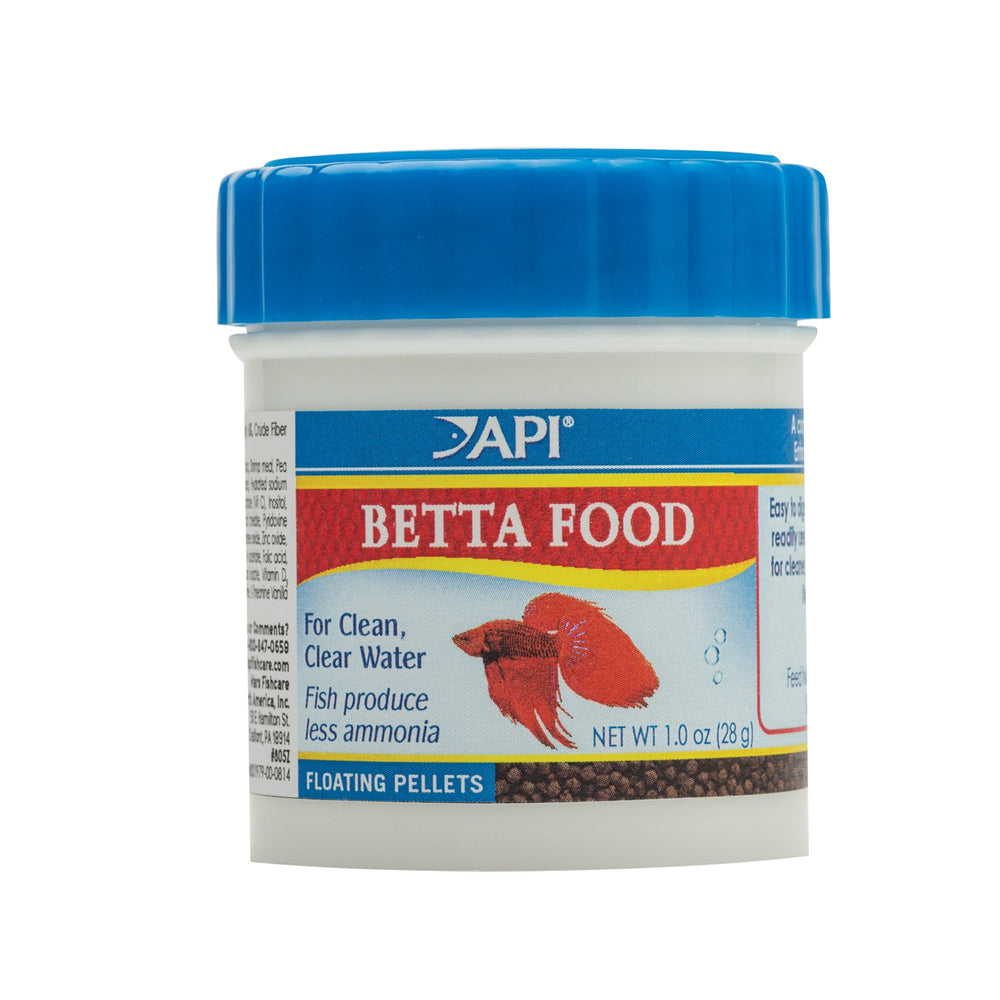 API BETTA FOOD pellet flotante en primer plano para betta, digestión óptima