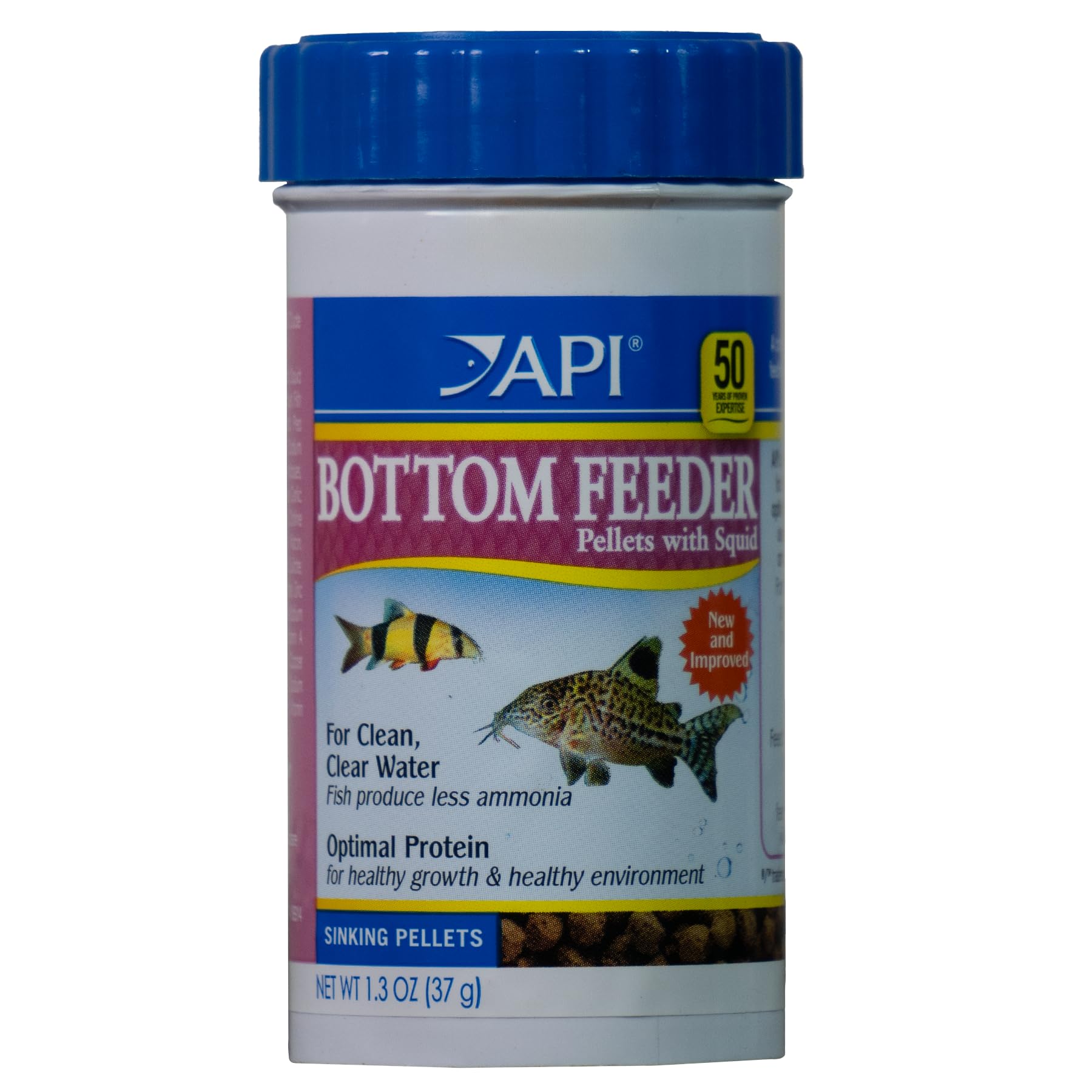 API Bottom Feeder Pellets con squid en envase de 1,3 onzas para fondo