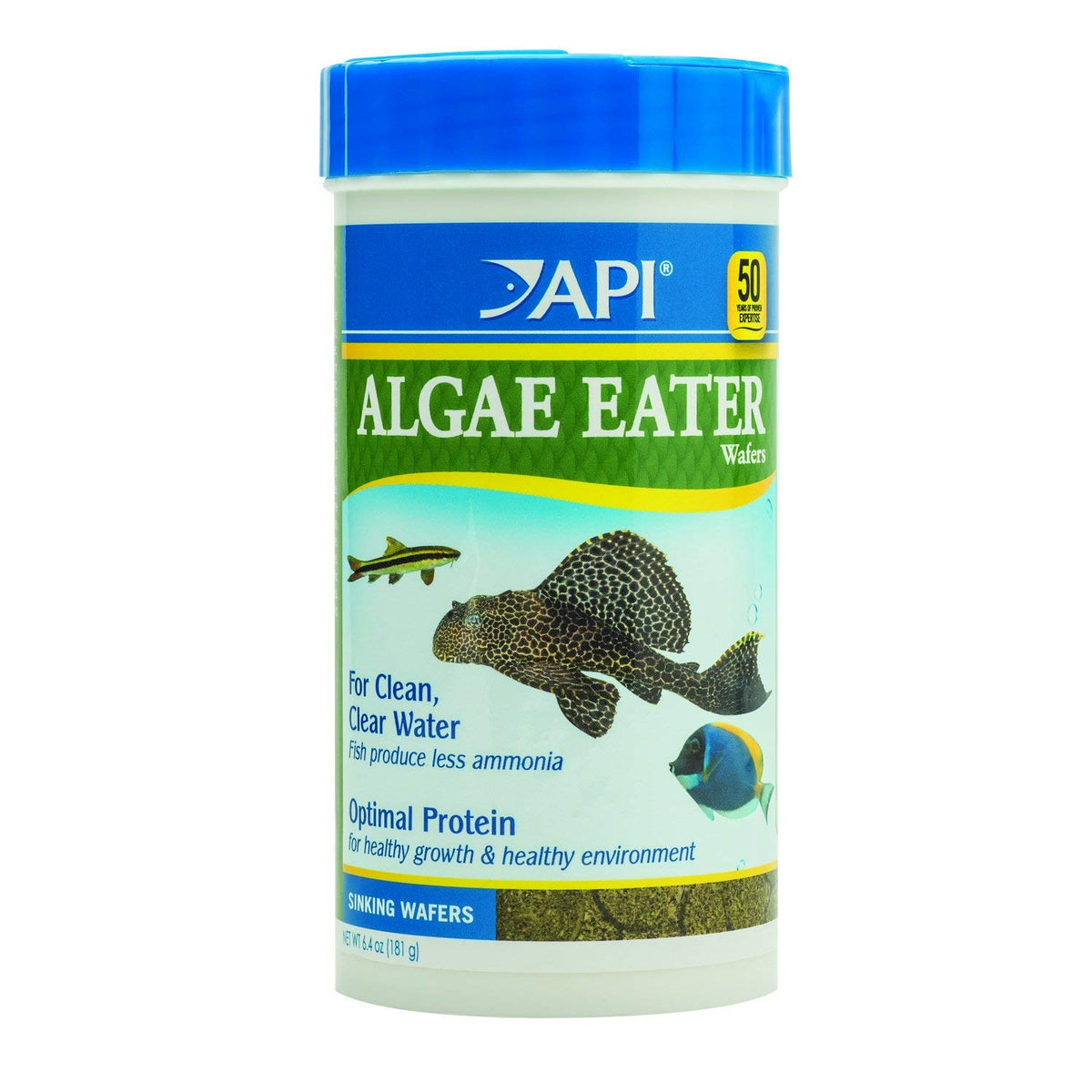API Galletas de algas en envase de 6,4 onzas para peces comealgas.