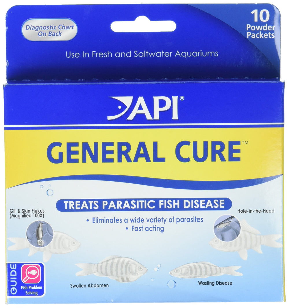 API General Cure box with dosing packets for freshwater and saltwater fish care