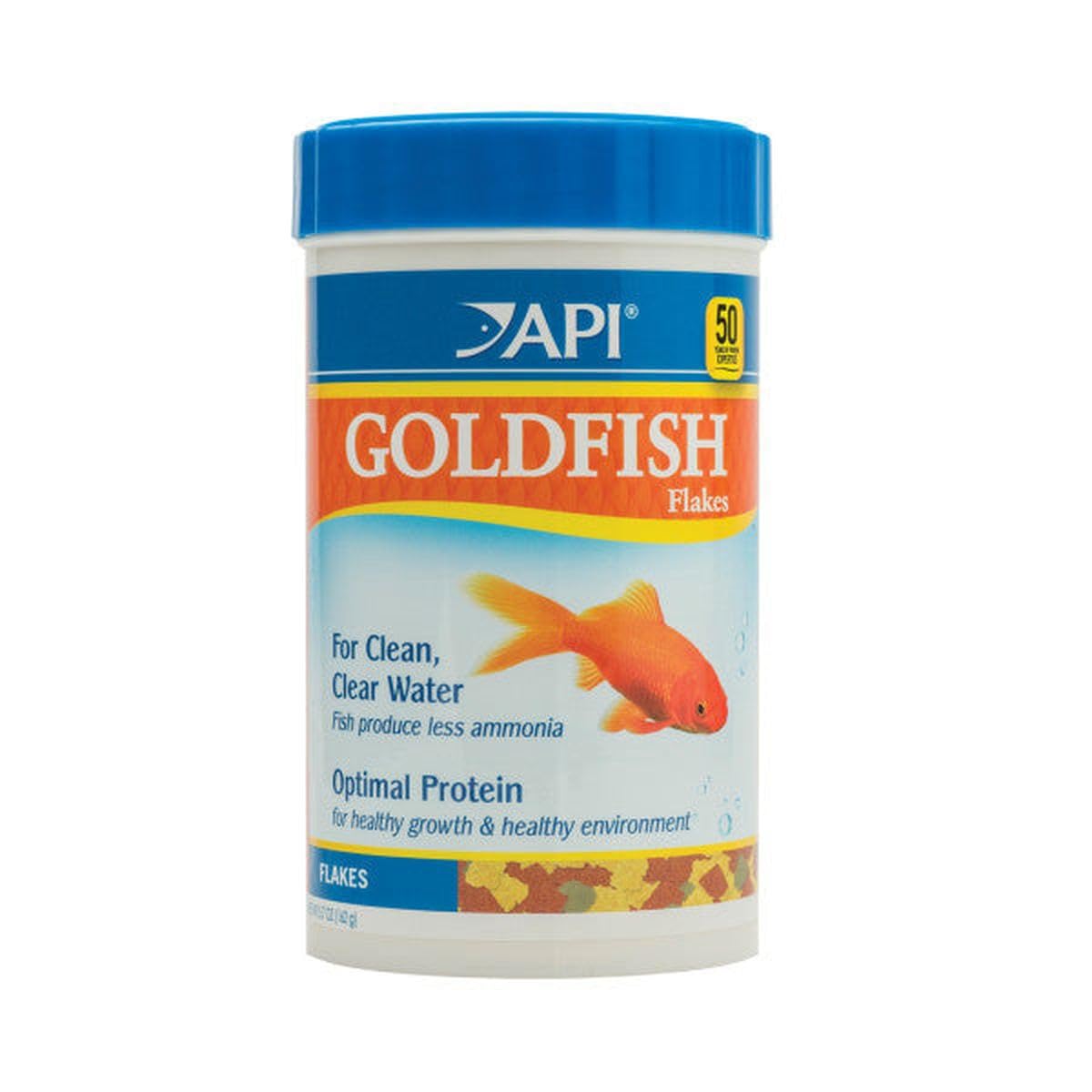 API Copos para Peces Dorados: envase visible, fórmula completa para nutrición equilibrada