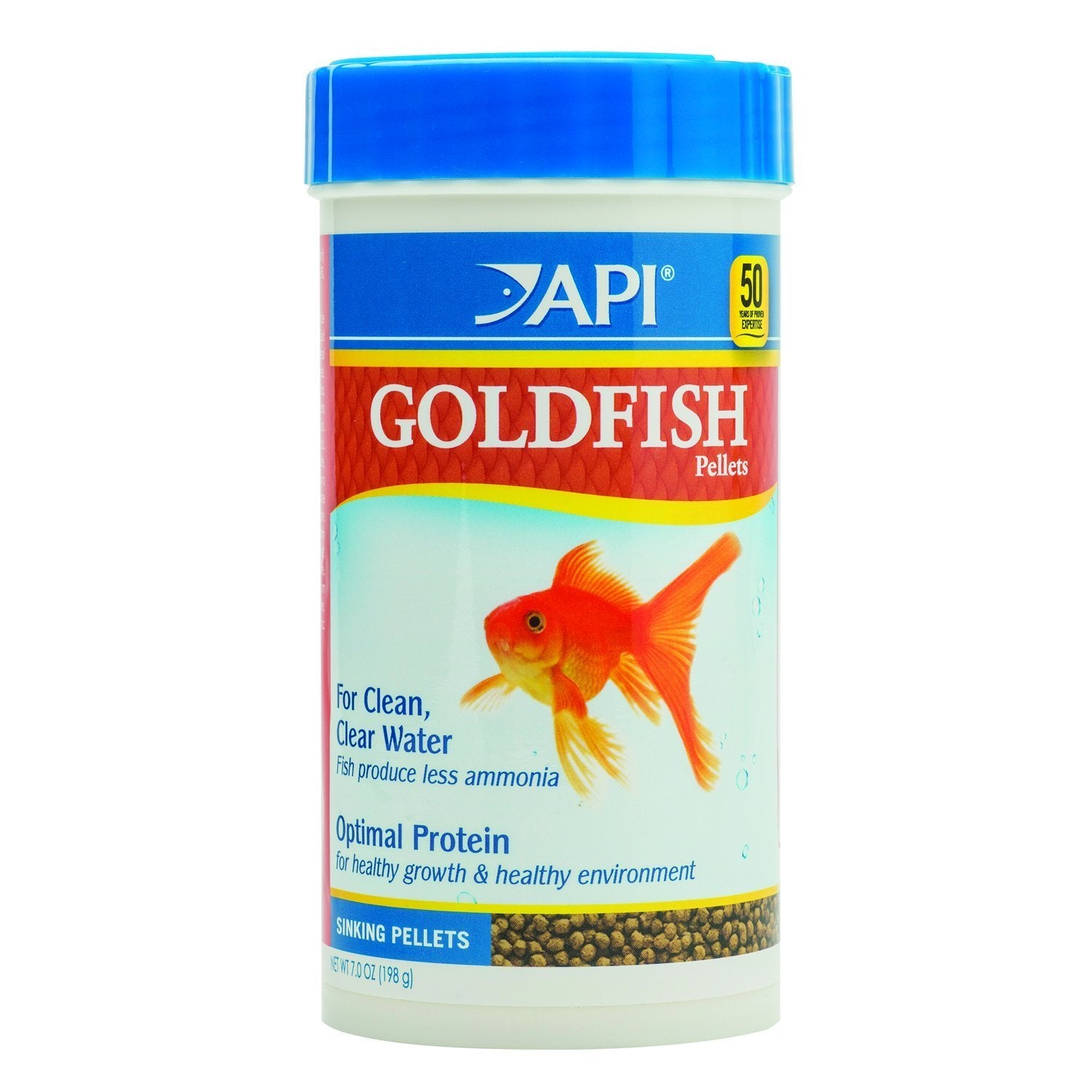 API GOLDFISH PELLETS en lata de 7 onzas, lista para alimentación diaria de peces dorados