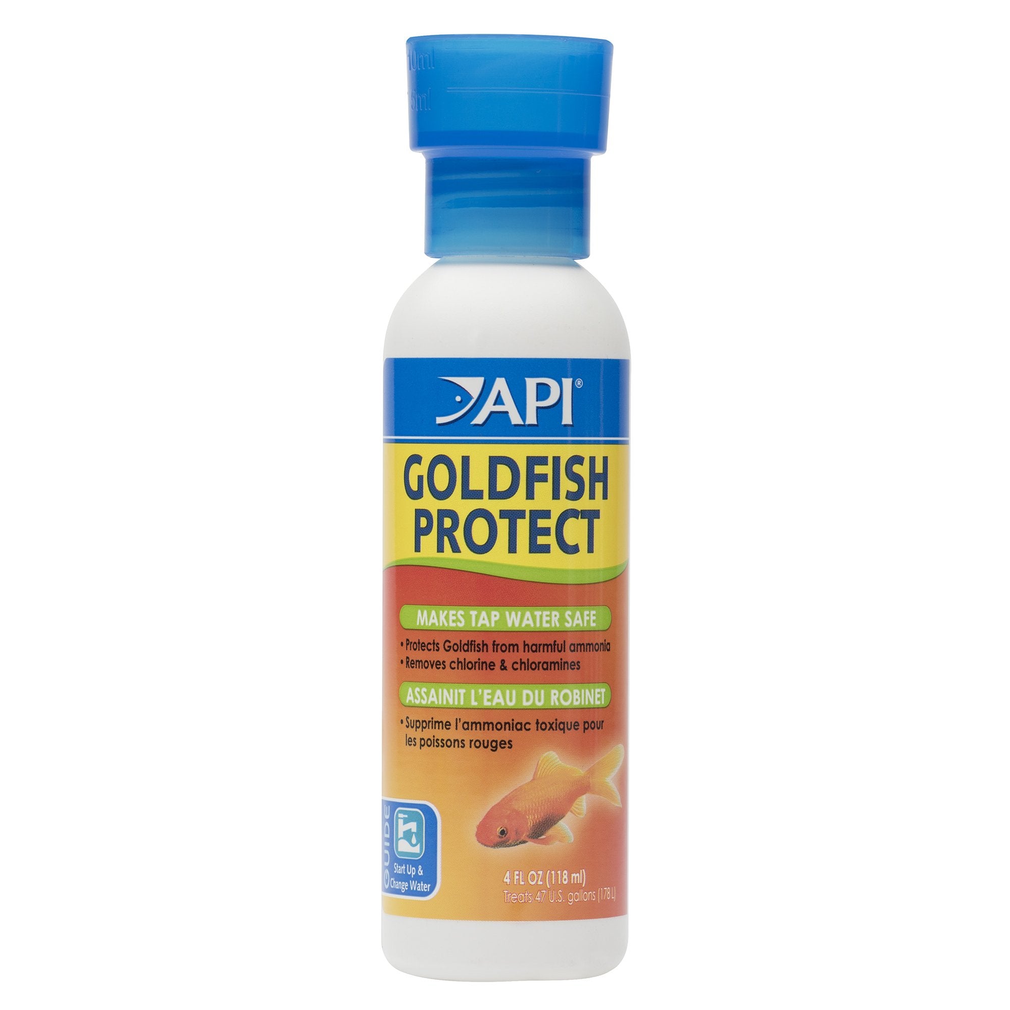 API GOLDFISH PROTECT: botella de 4 onzas para acondicionar agua y proteger peces dorados.