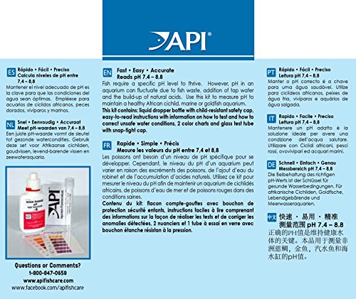 Botella de solución de prueba de pH de alto rango API para calibración.