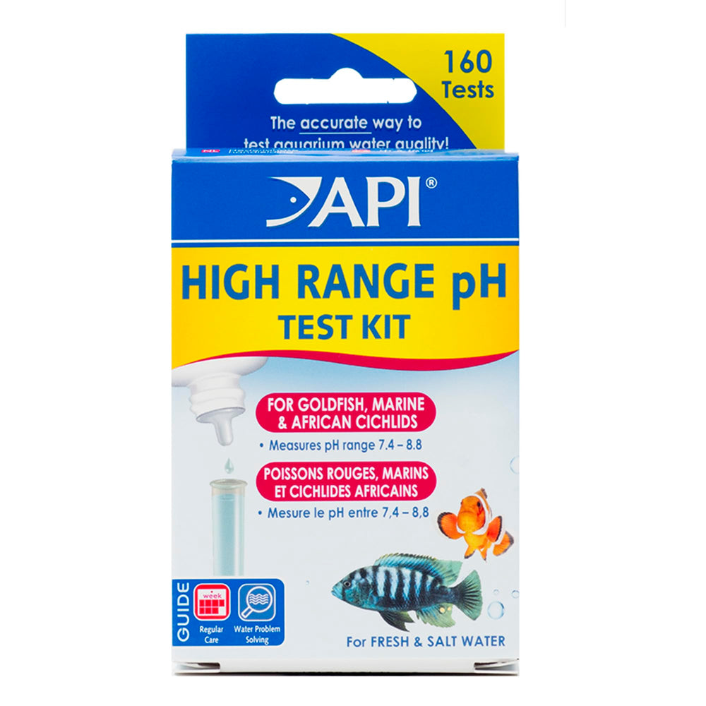 API High Range pH Test Kit 160-Tests: kit completo para pruebas de pH en acuarios.