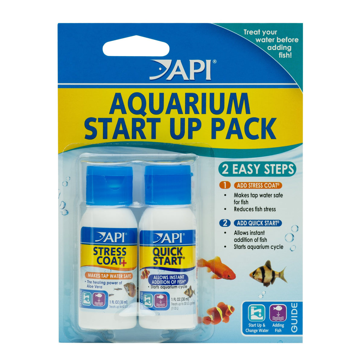 API pack de inicio para acuario con dos botellas de acondicionador