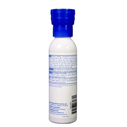 API Stress Coat etiqueta-ingredientes destaca aloe vera para el cuidado del acuario.