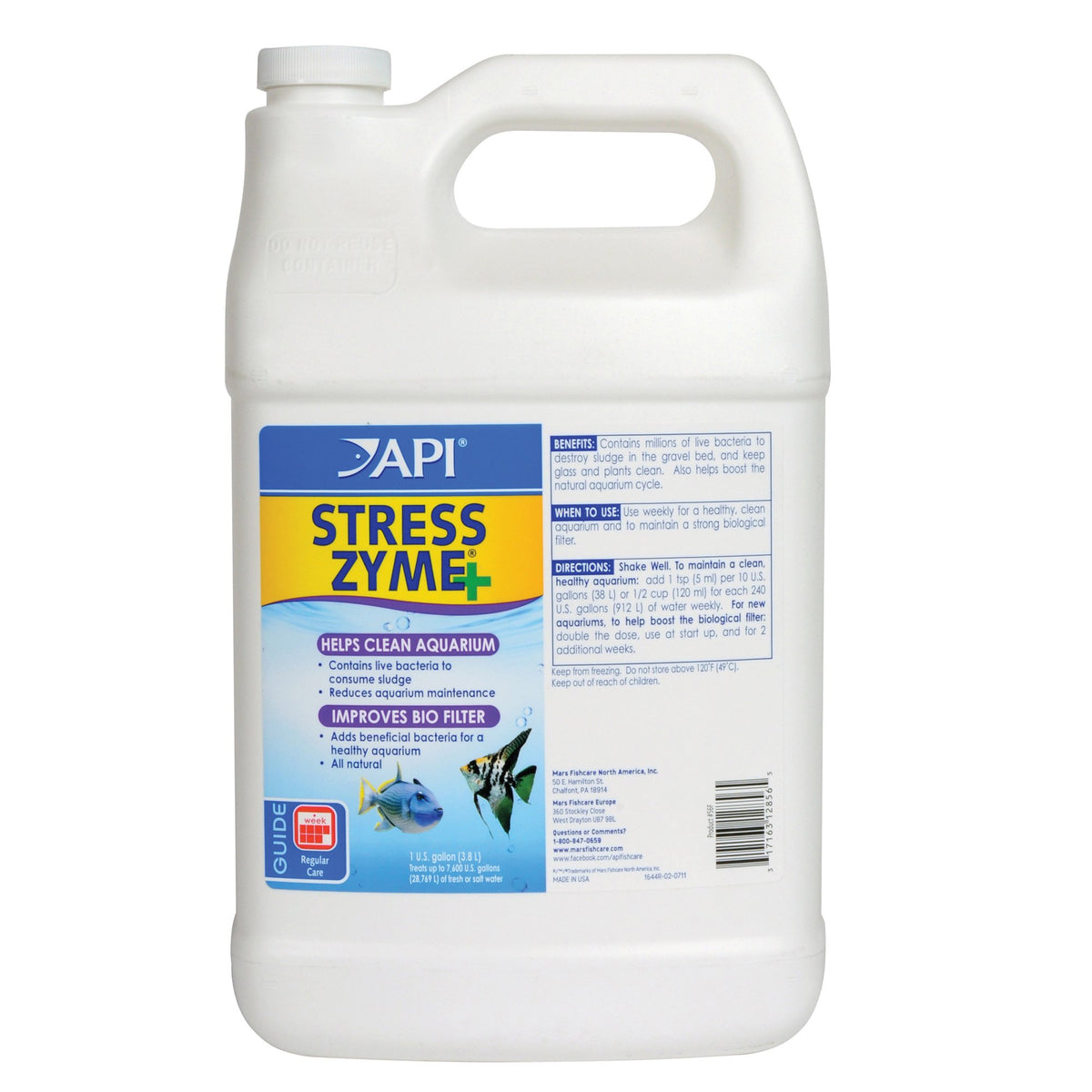 API Stress Zyme: botella de 3.78 litros para acuarios, limpieza natural