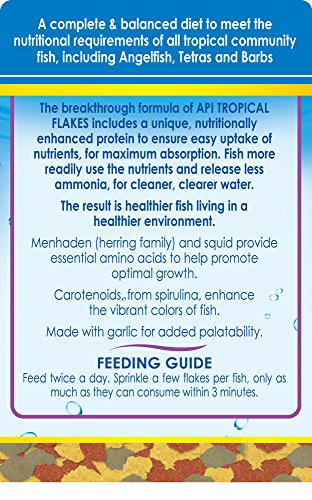 API Tropical Flakes: ingredientes como menhaden y calamares para crecimiento óptimo
