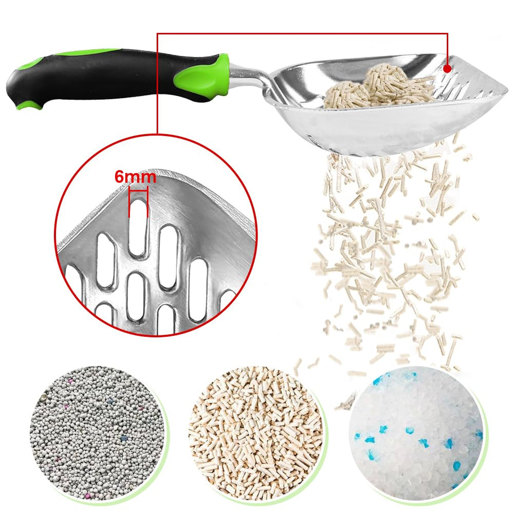 Apidgrowth pala de arena para gato, diseño ergonómico y mango cómodo.