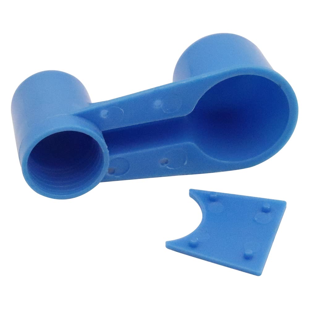 Bebedero automático APlayfulBee para aves azul, fácil de rellenar.