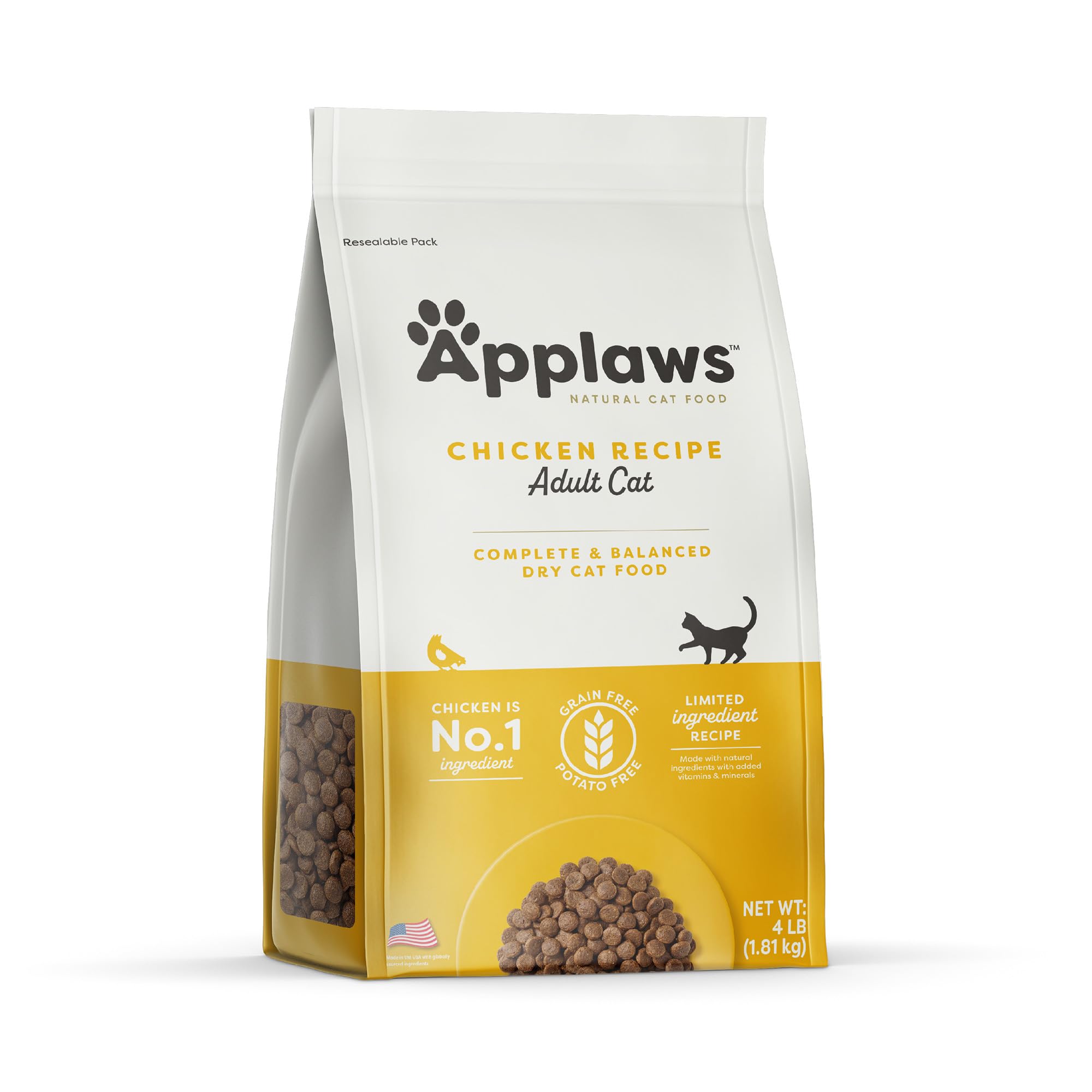 Alimento seco para gatos Applaws sin granos, soporte para una dieta equilibrada.