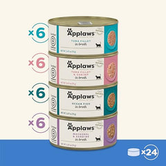 Applaws filete de atún con gambas en lata, textura variada para despertar interés.