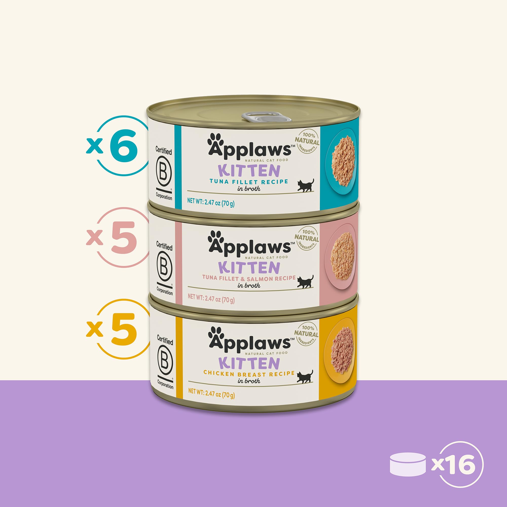 Applaws Gatito: variedad en caldo, humedad agradable para comer.