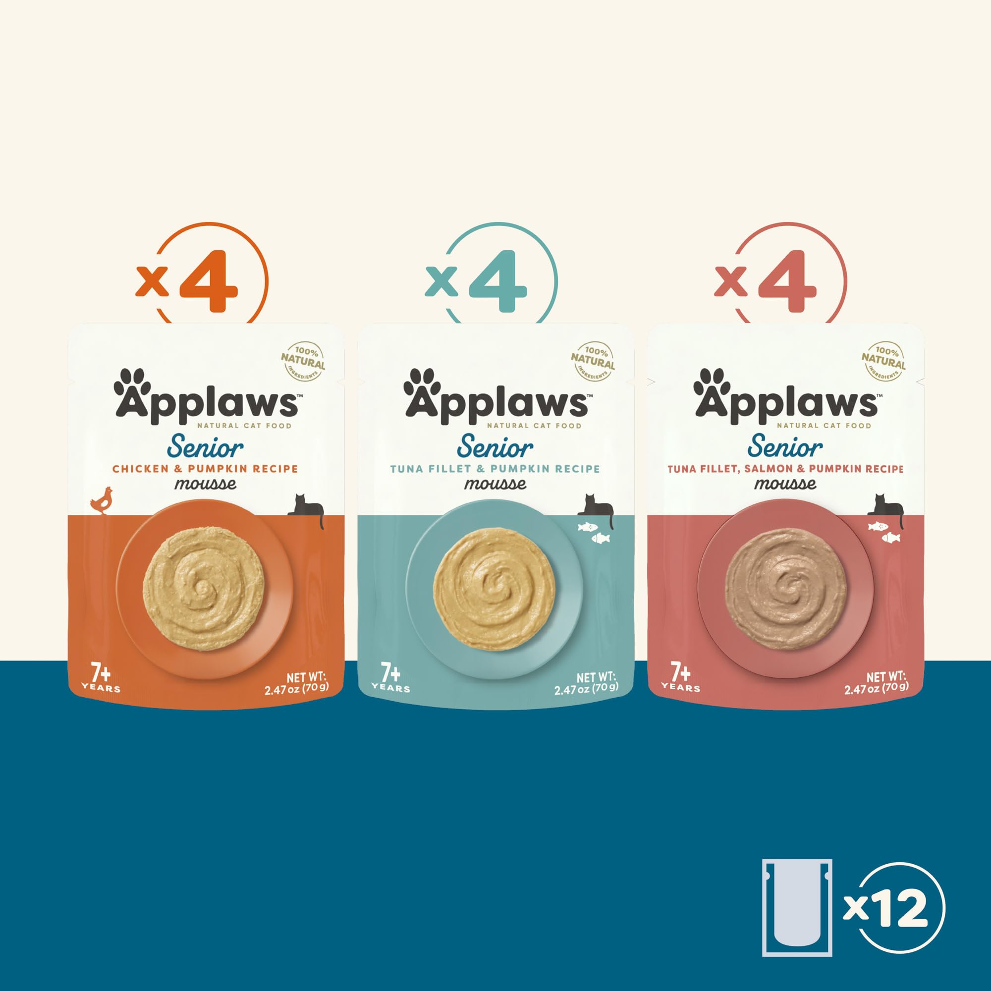 Applaws Gato Senior complemento húmedo: aporta humedad y sabor para una dieta equilibrada.