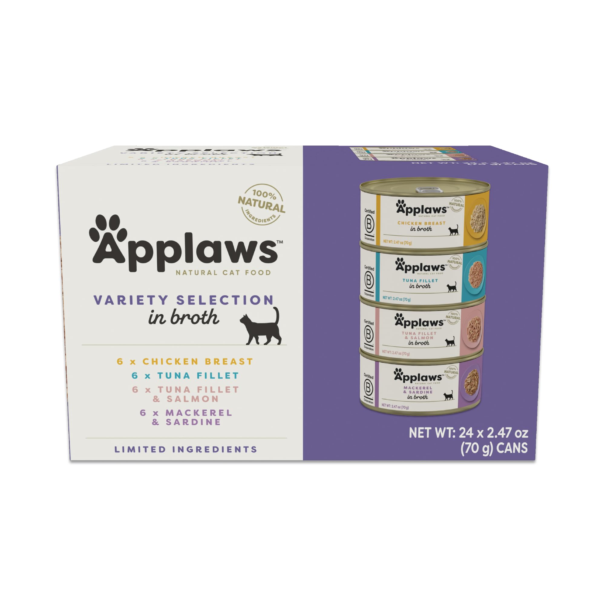 Applaws lata húmeda para gato con caldo nutritivo para hidratación diaria