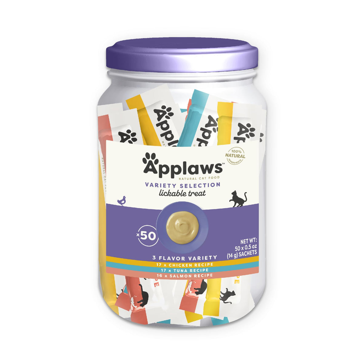 Applaws Lickable Gato Puré Pollo en sobre, premio sabroso y natural.