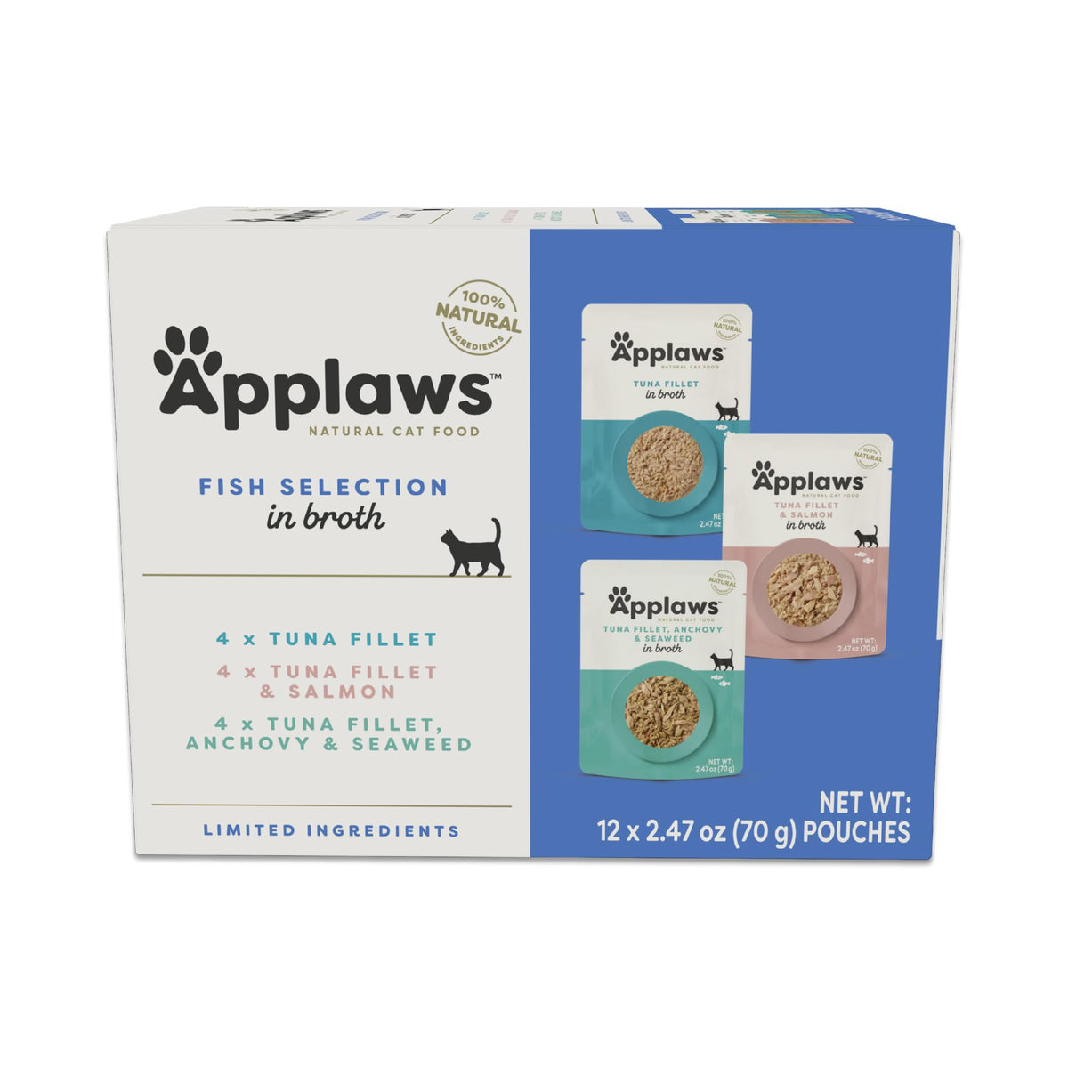 Applaws Mousse para gatos, filete de atún, sabroso complemento proteico para premiar