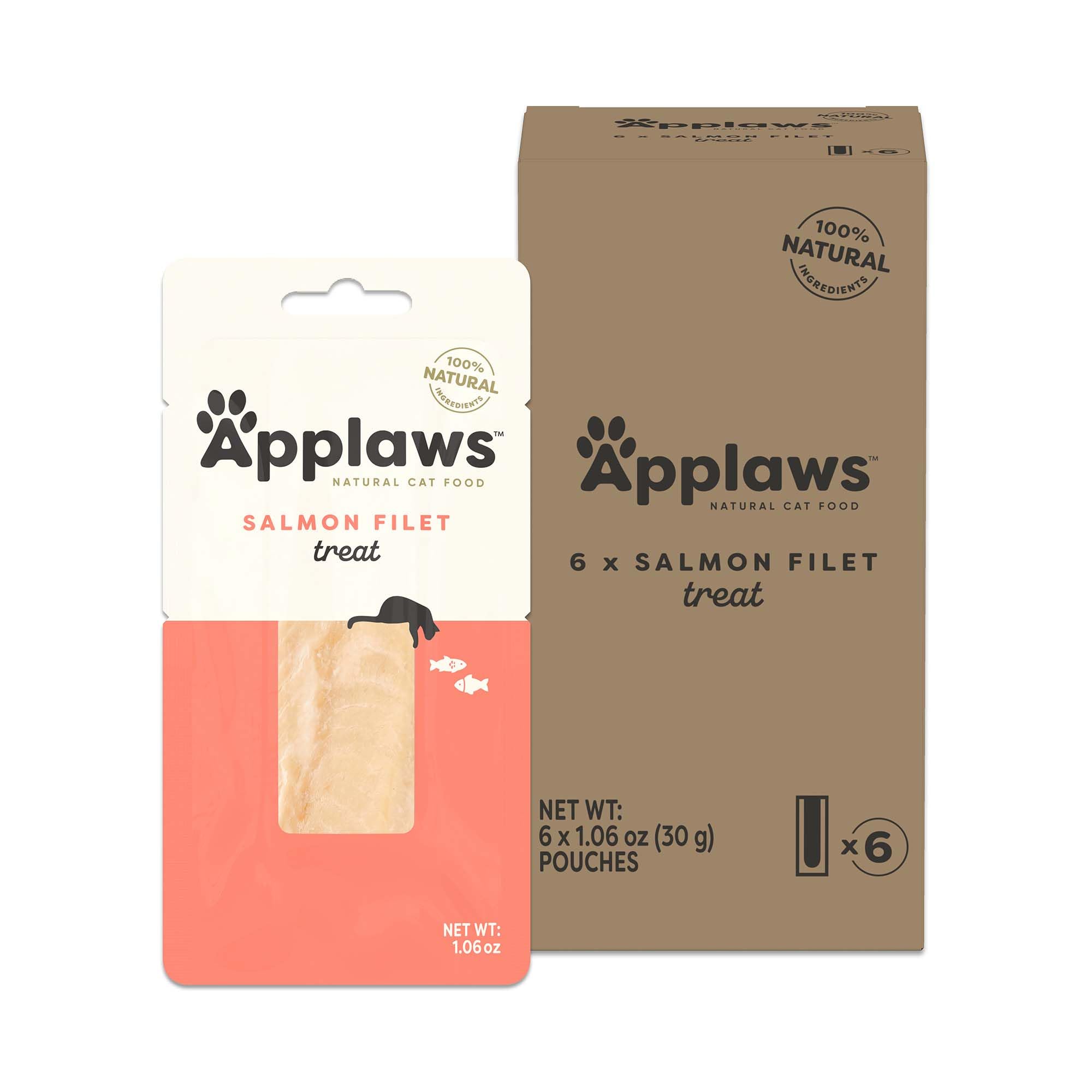 Applaws lomo de salmón entero como premio natural para gatos.