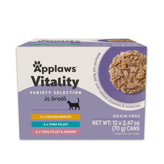 Applaws Vitality, caldo de pollo en lata, hidratación y proteína real para tu gato.