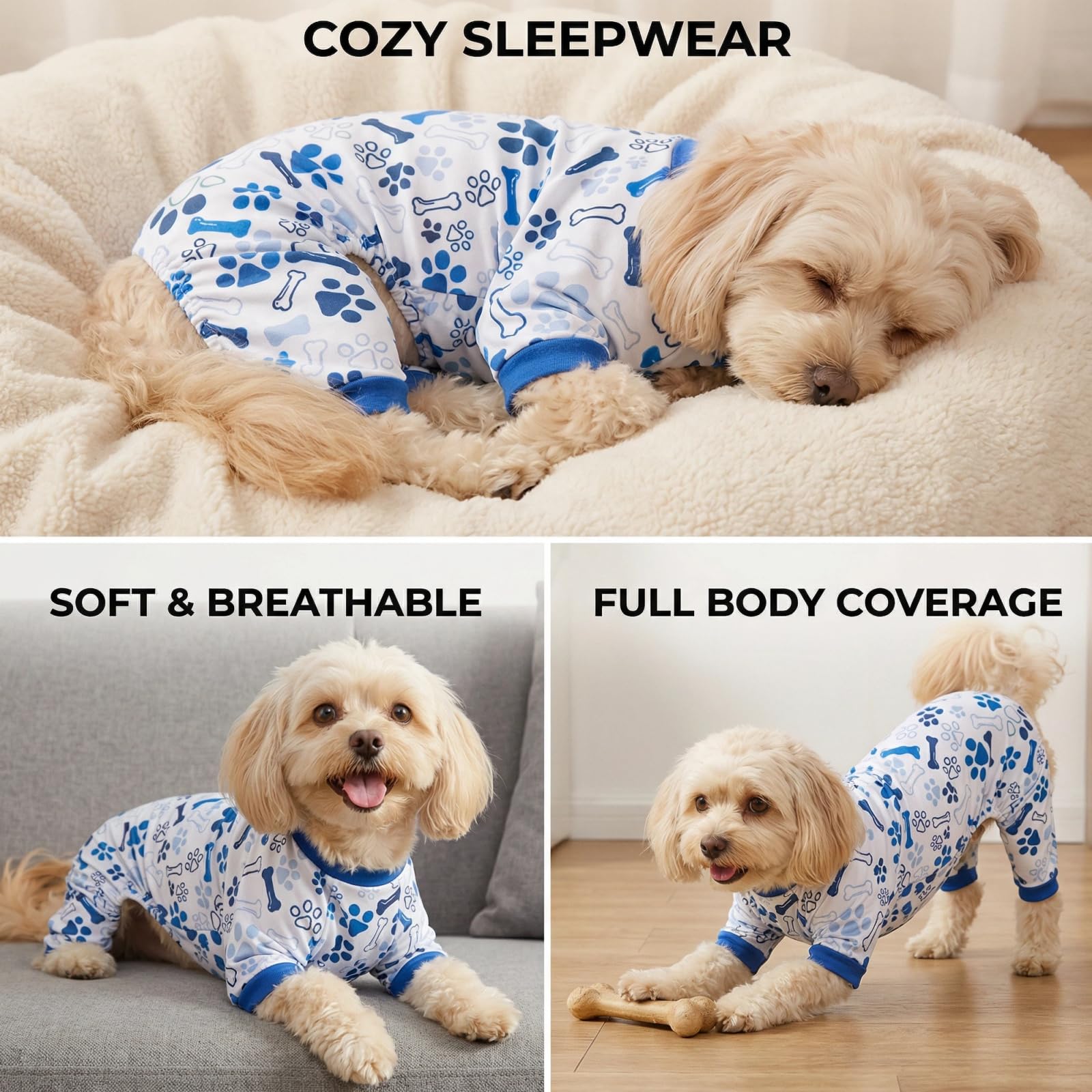 Onesie calmante para perros, lavable a máquina para limpieza sencilla.