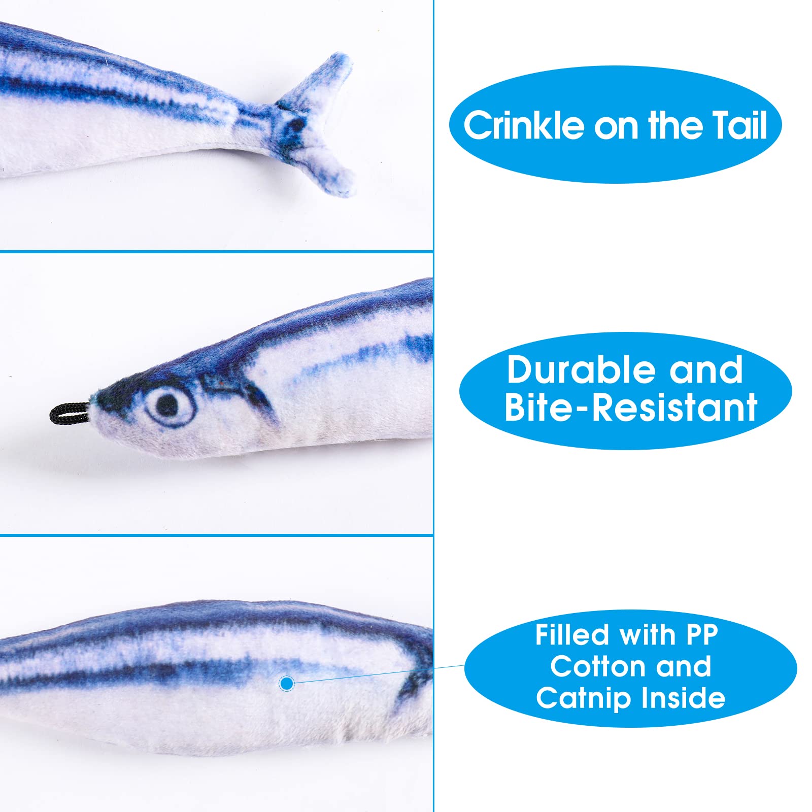 APSUAE pez-de-peluche-para-gato diseño suave y atractivo para mimos y juego.