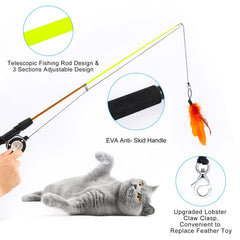 APSUAE plumas-de-teaser-con-campana estimulan curiosidad felina y juego prolongado.