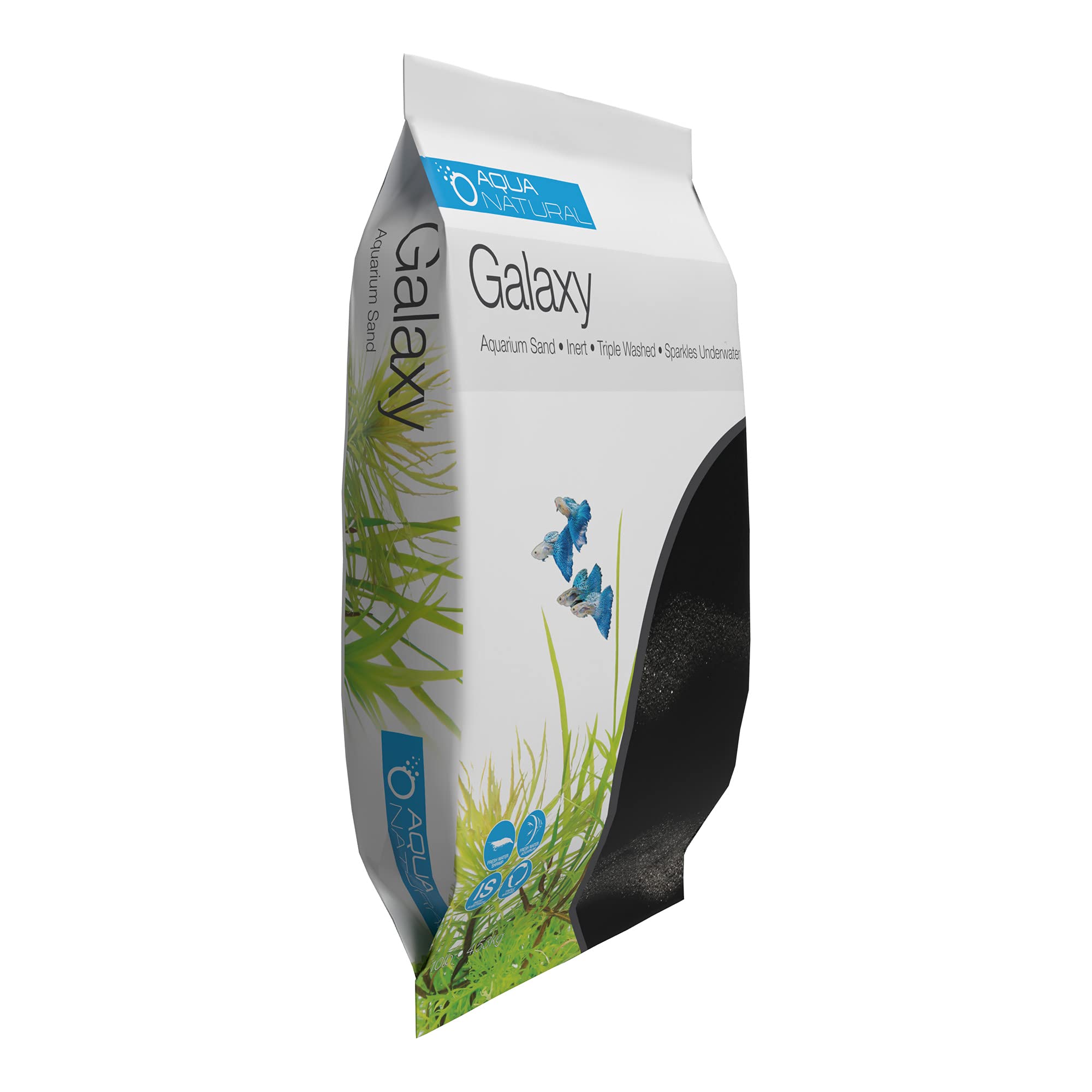 Aqua Natural Galaxy Sable Noir, reflets scintillants, parfait pour créer un contraste dans votre aquarium.