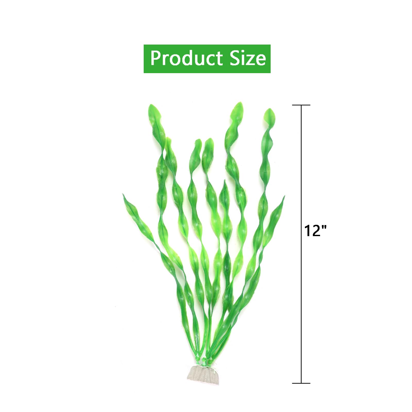 Aquaneat plantas artificiales para acuario 11,75 pulgadas, base estable evita flotación indeseada.