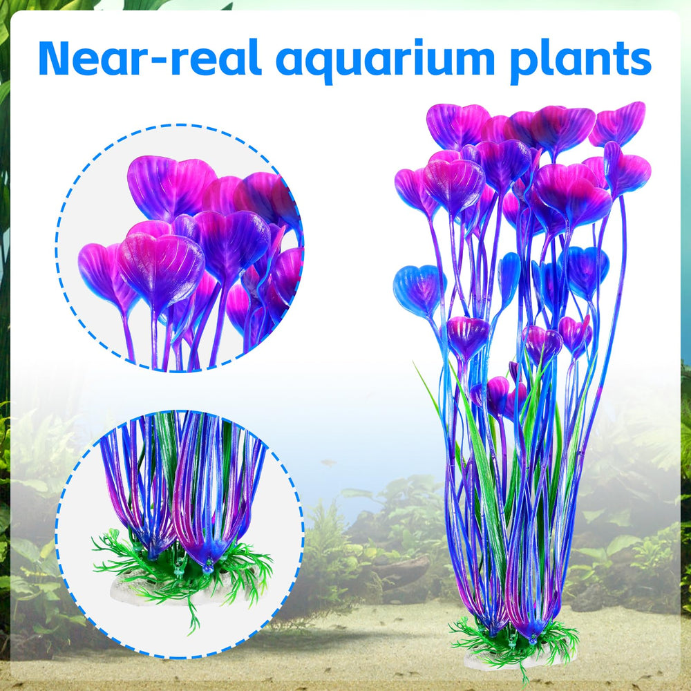 AQUANEAT plantas artificiales para acuario con base cerámica para fijarlas