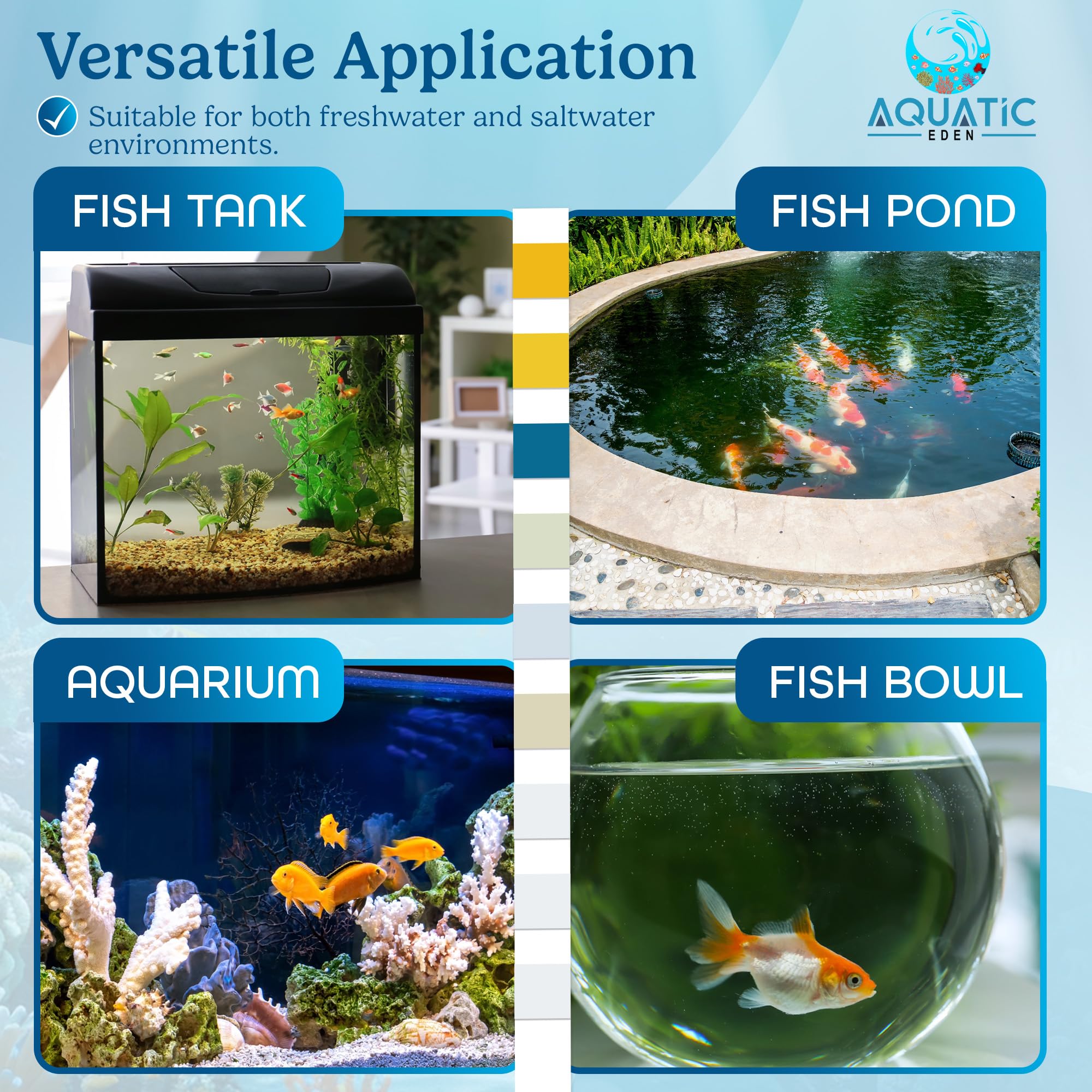 Materiales de alta calidad de Aquatic Eden para pruebas fiables.