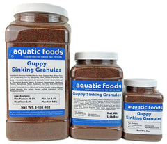 Granulos hundidos de Aquatic Foods para guppy, mejor color con Spirulina
