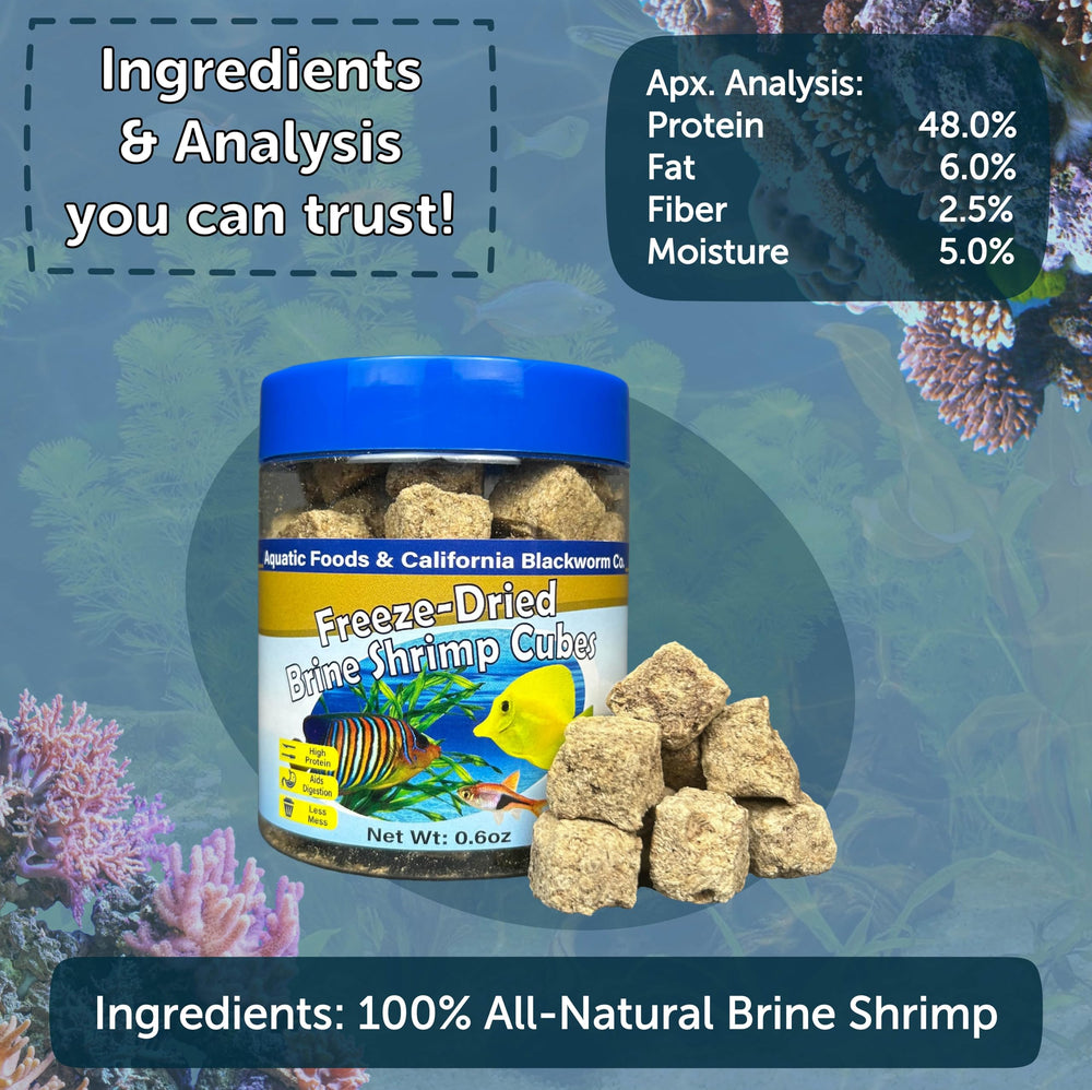 Aquatic Foods Inc cubos de artemia flotantes para bettas y peces tropicales.