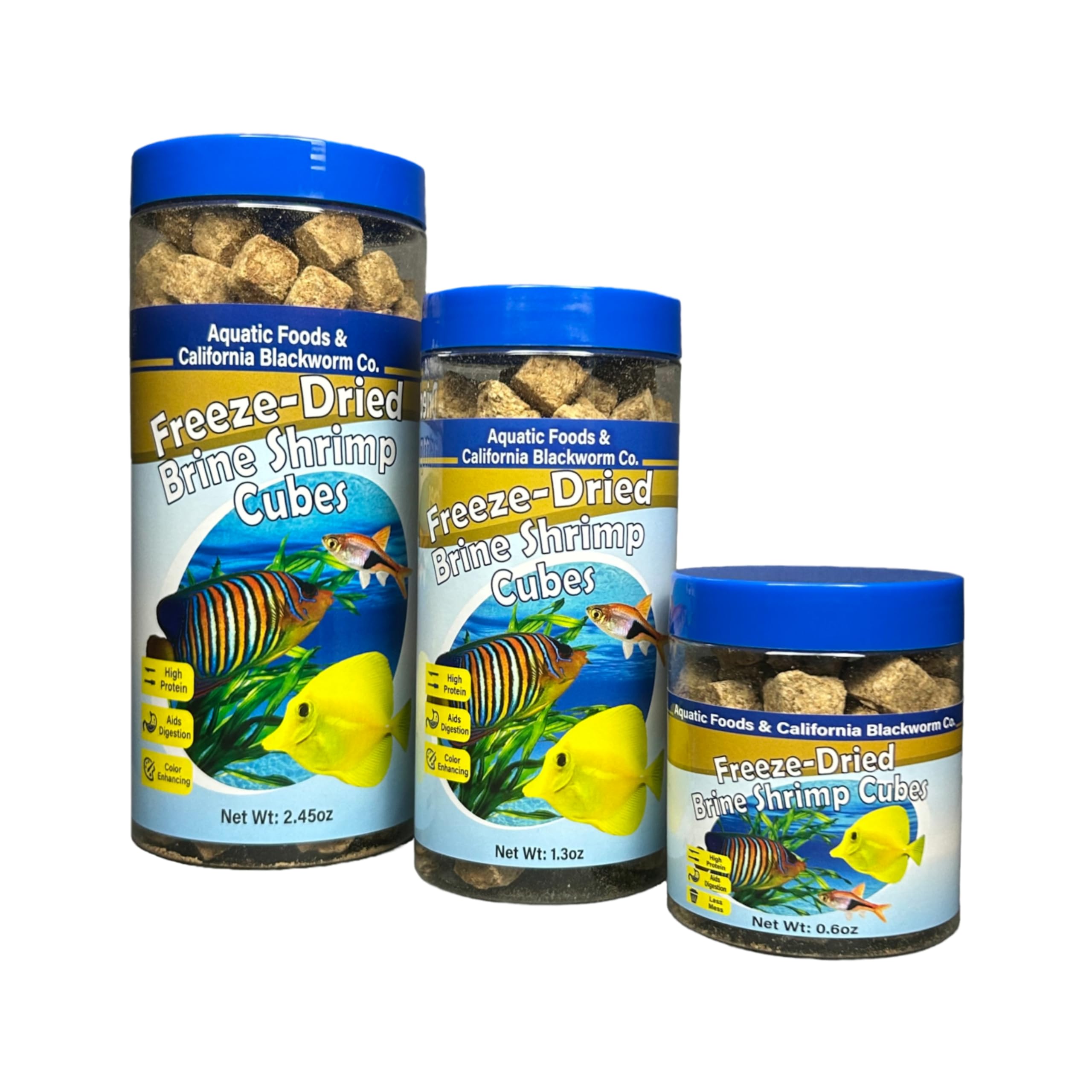 Aquatic Foods Inc cubos de artemia salmuera flotantes para peces tropicales, nutrición rápida.