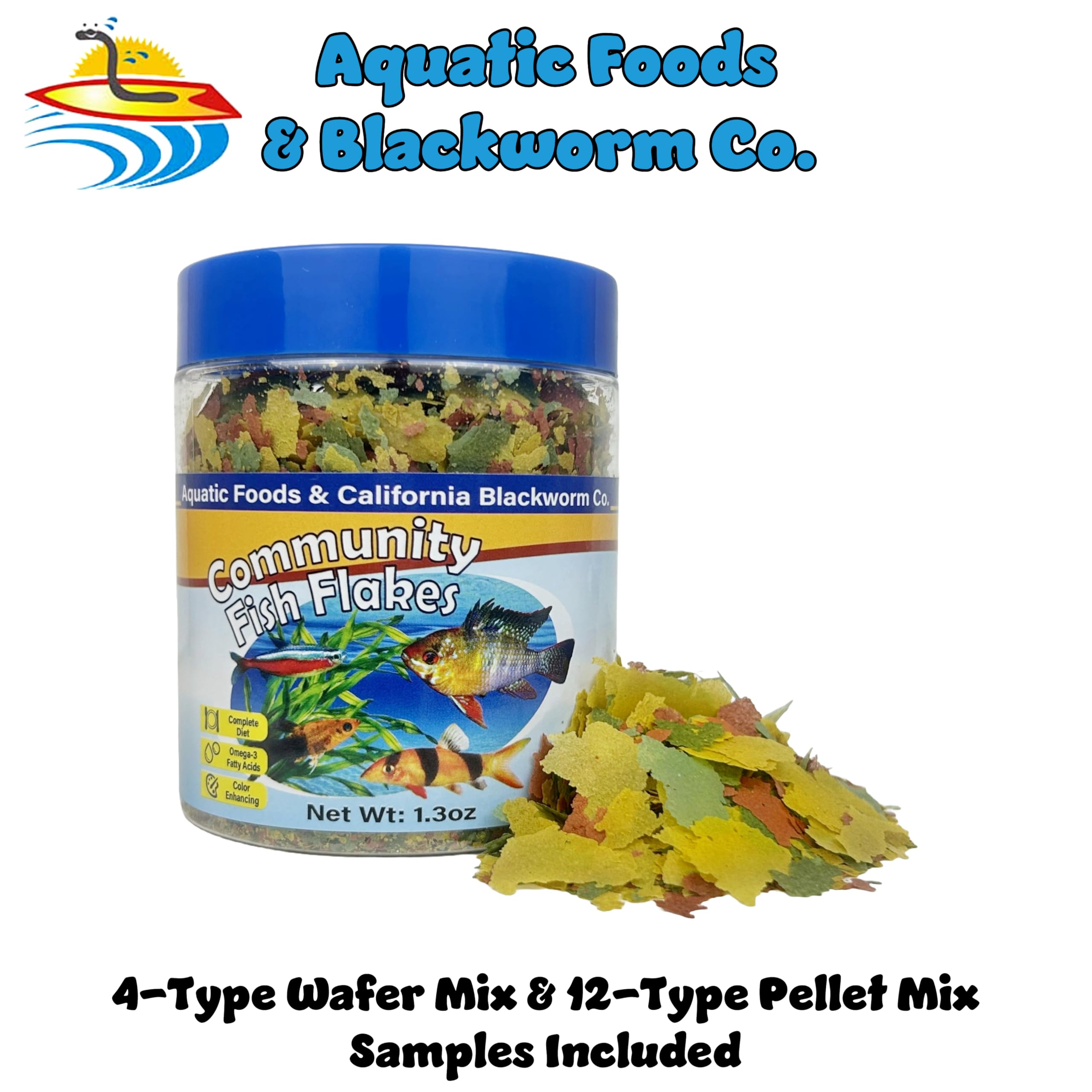 Aquatic Foods Inc. copos para pez guppy, nutrición para colores vivos.