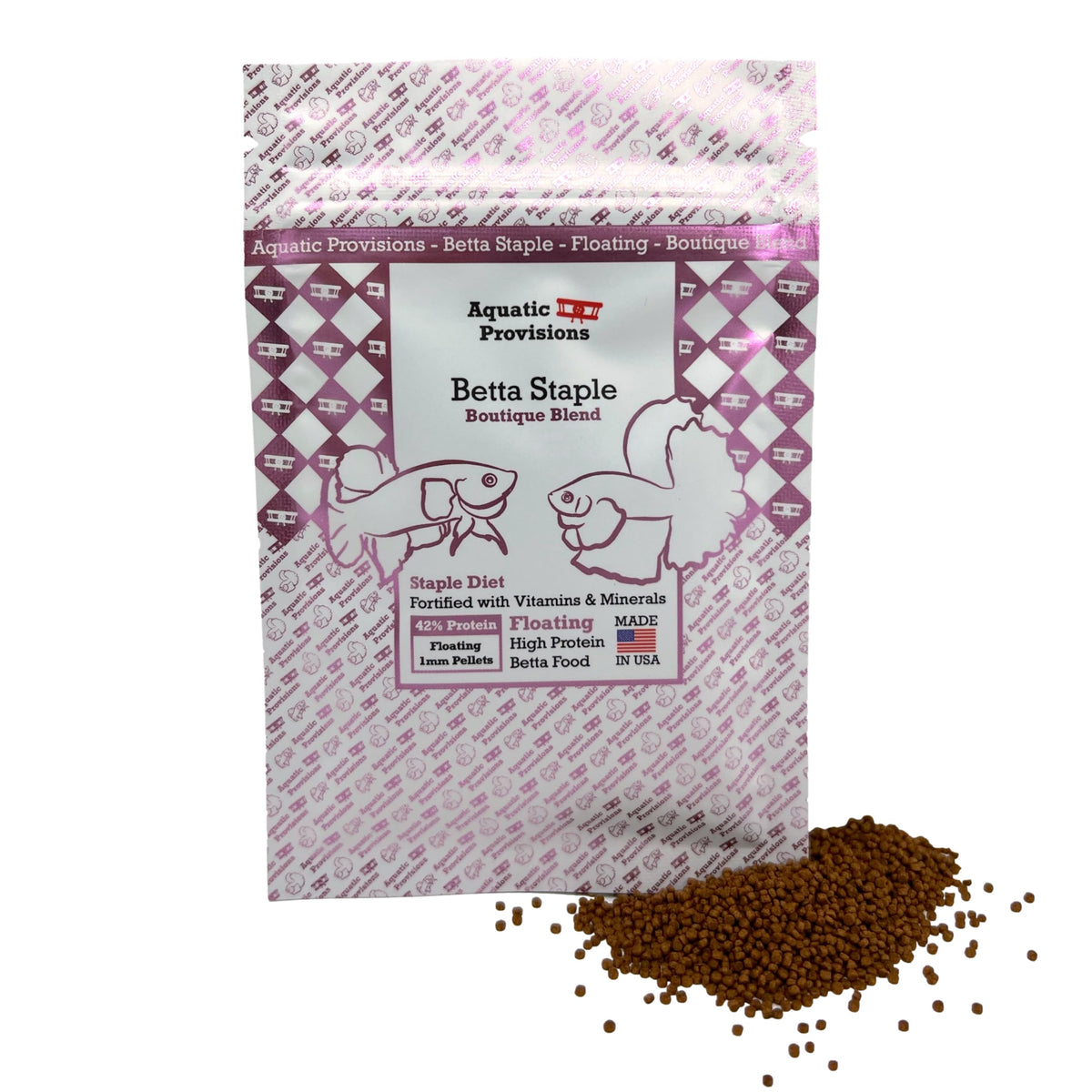Aquatic Provisions Betta Staple, pellets flotantes de 1mm, fáciles de ingerir para bettas.
