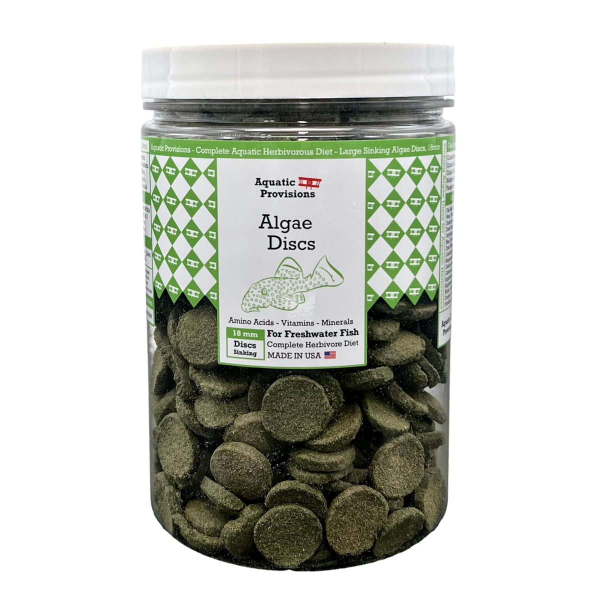 Aquatic Provisions discos de algas 16 oz hundidos en 18 mm, alimento para peces herbívoros.