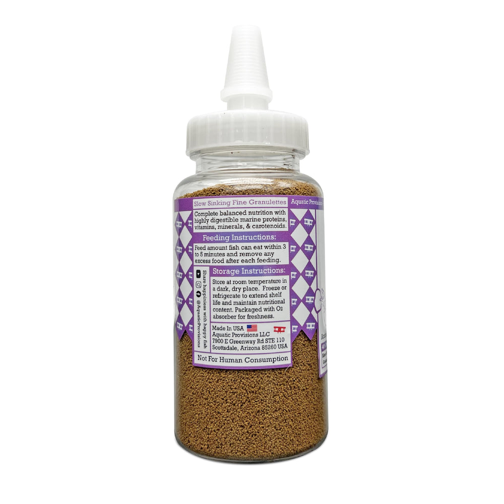 Granulettes pequeños ofrecen digestión suave y nutrición balanceada para guppies