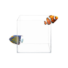 Aquatop cubo acuario claridad alta, vista nítida de peces y plantas.